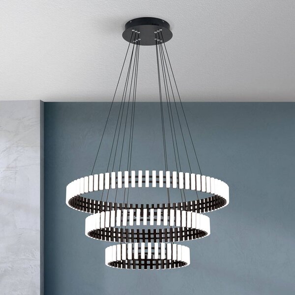 ORION Lampa wisząca Mansion, możliwość ściemniania, biały / opal, salon / jadalnia, metal, design