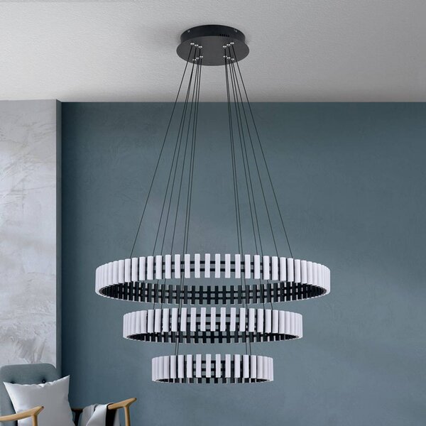 ORION Lampa wisząca Mansion, możliwość ściemniania, biały / opal, salon / jadalnia, metal, design