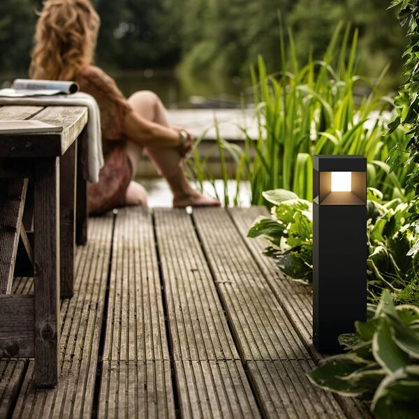Philips Lampa ogrodowa stojąca Parterre, czarny, aluminium, nowoczesny