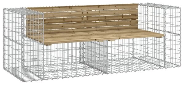 Ławka ogrodowa z gabionem, 184x71x65,5 cm, impregnowana sosna