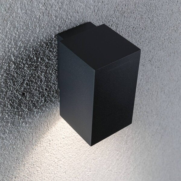 Paulmann Kinkiet zewnętrzny LED Flame, czarny, aluminium, nowoczesny