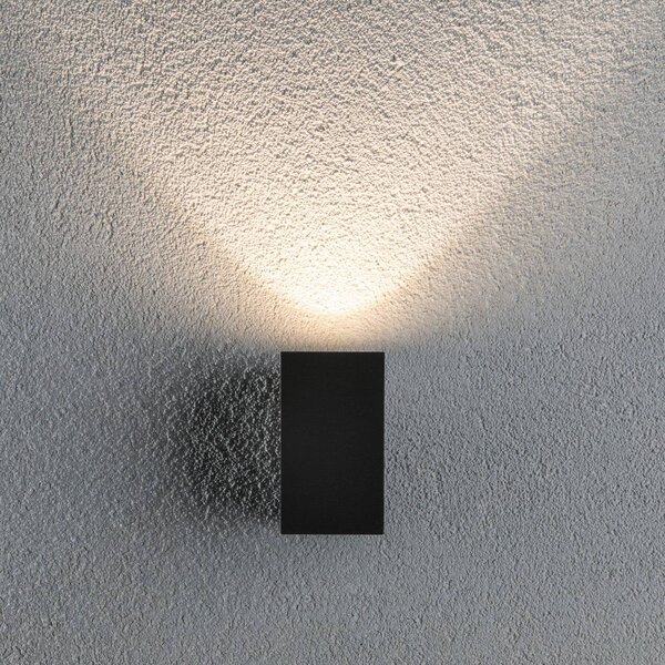 Paulmann Kinkiet zewnętrzny LED Flame, czarny, aluminium, nowoczesny