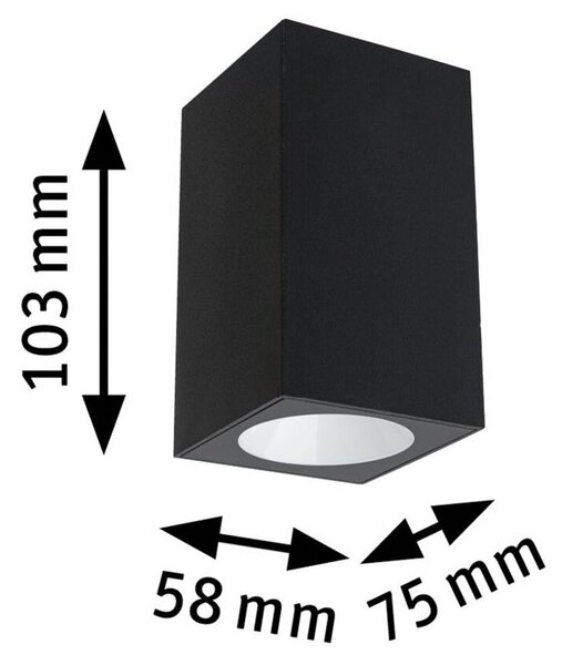 Paulmann Kinkiet zewnętrzny LED Flame, czarny, aluminium, nowoczesny