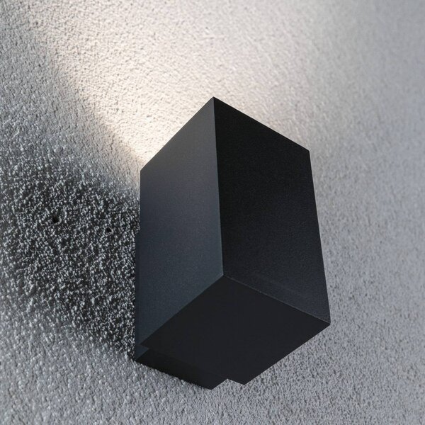 Paulmann Kinkiet zewnętrzny LED Flame, czarny, aluminium, nowoczesny