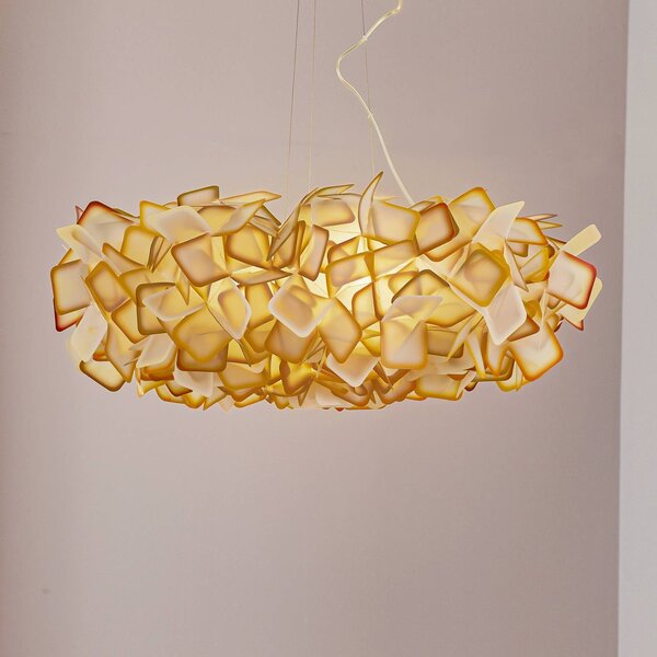 Slamp Lampa wisząca designerska Clizia, możliwość ściemniania, żółty / pomarańczowy, salon / jadalnia, tworzywo sztuczne, design