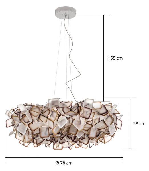Slamp Lampa wisząca designerska Clizia, możliwość ściemniania, żółty / pomarańczowy, salon / jadalnia, tworzywo sztuczne, design