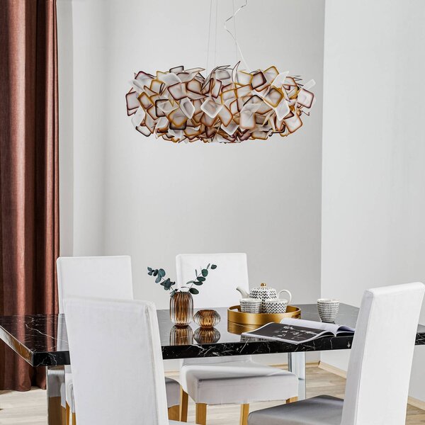 Slamp Lampa wisząca designerska Clizia, możliwość ściemniania, żółty / pomarańczowy, salon / jadalnia, tworzywo sztuczne, design
