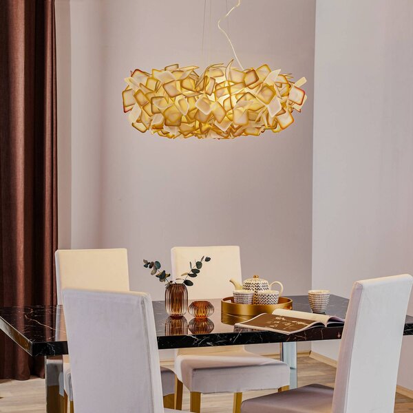 Slamp Lampa wisząca designerska Clizia, możliwość ściemniania, żółty / pomarańczowy, salon / jadalnia, tworzywo sztuczne, design