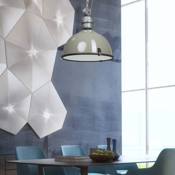 Steinhauer Lampa wisząca Bikkel, możliwość ściemniania, zielony, salon / jadalnia, metal, industrialny