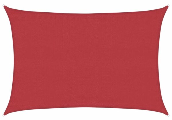 Żagiel przeciwsłoneczny, 160 g/m², czerwony, 3,5x5 m, hdpe