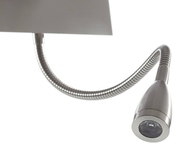 Searchlight Kinkiet LED 6519, aluminiowy / szary / cynkowy, salon / jadalnia, tkanina / materiał / jedwab, nowoczesny