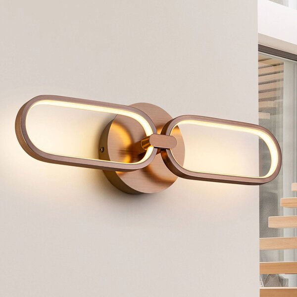 Schuller Valencia Kinkiet LED Colette, mosiężny / złoty, salon / jadalnia, aluminium, nowoczesny