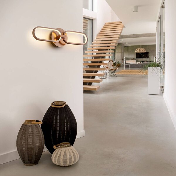 Schuller Valencia Kinkiet LED Colette, mosiężny / złoty, salon / jadalnia, aluminium, nowoczesny