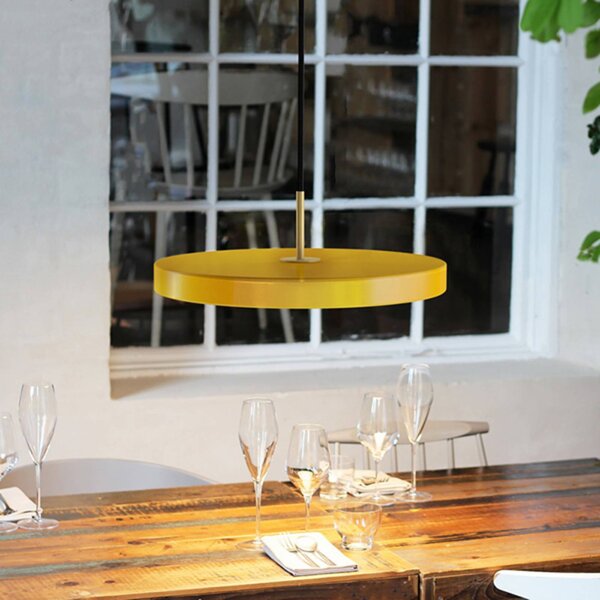 UMAGE Lampa wisząca Asteria Mini, możliwość ściemniania, żółty / pomarańczowy, salon / jadalnia, aluminium, design