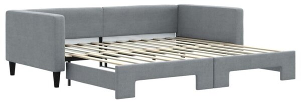 Sofa rozsuwana, jasnoszara, 100x200 cm, tkanina