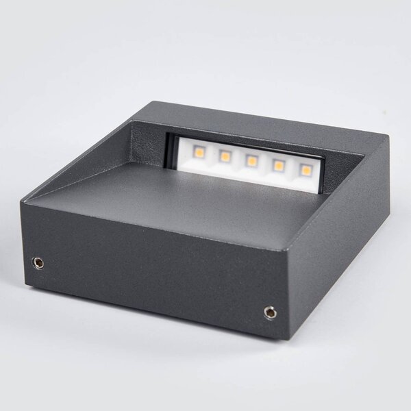 Kinkiet zewnętrzny LED Dijora Lucande, czarny, aluminium, nowoczesny