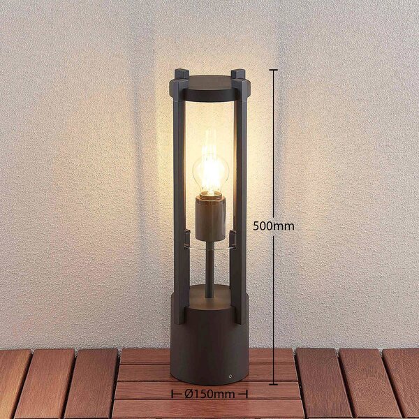 Lampa ogrodowa stojąca Brienne Lucande, możliwość ściemniania, czarny, aluminium, nowoczesny