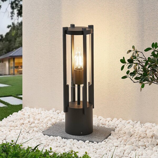 Lampa ogrodowa stojąca Brienne Lucande, możliwość ściemniania, czarny, aluminium, nowoczesny