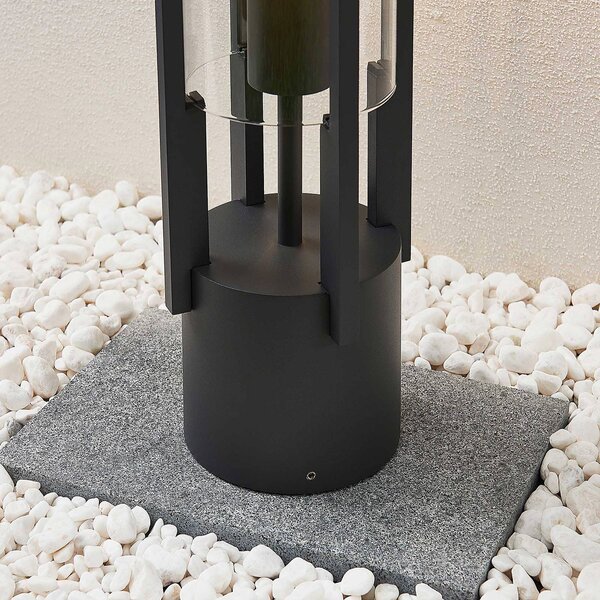 Lampa ogrodowa stojąca Brienne Lucande, możliwość ściemniania, czarny, aluminium, nowoczesny