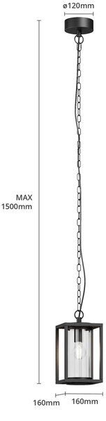 Lucande lampa wisząca zewnętrzna Ferda, 25 cm, antracyt, IP44 Ferda Lucande, możliwość ściemniania, czarny, aluminium, nowoczesny
