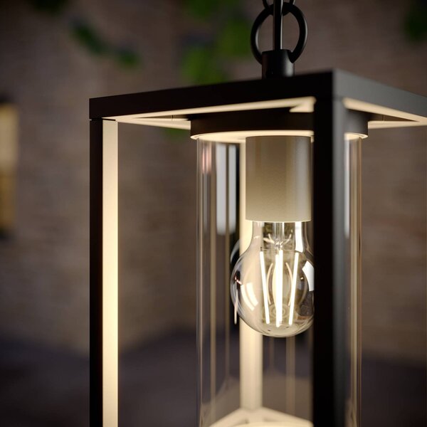 Lucande lampa wisząca zewnętrzna Ferda, 25 cm, antracyt, IP44 Ferda Lucande, możliwość ściemniania, czarny, aluminium, nowoczesny