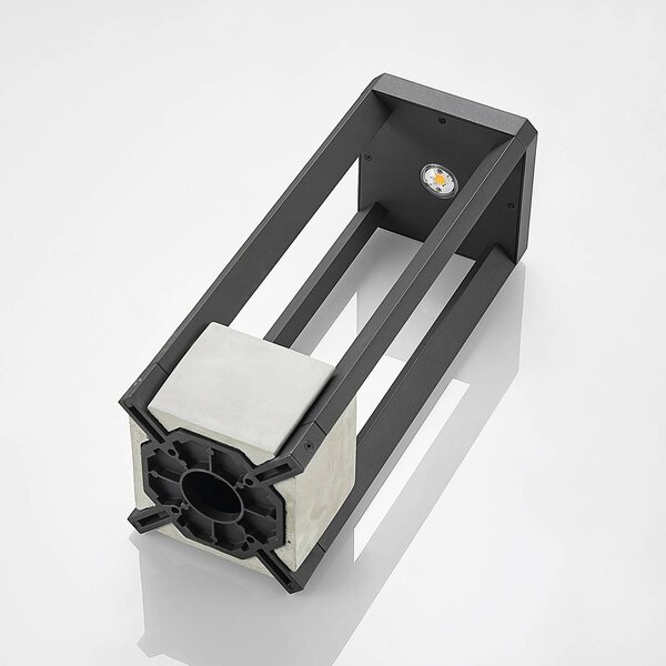 Lampa ogrodowa stojąca Kalisa Lucande, aluminiowy / szary / cynkowy, aluminium, nowoczesny