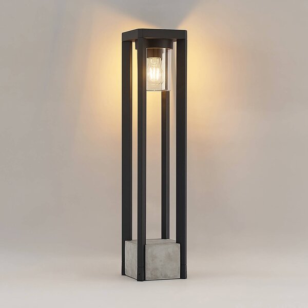 Słupek oświetleniowy Kalisa Lucande, możliwość ściemniania, aluminiowy / szary / cynkowy, aluminium, nowoczesny