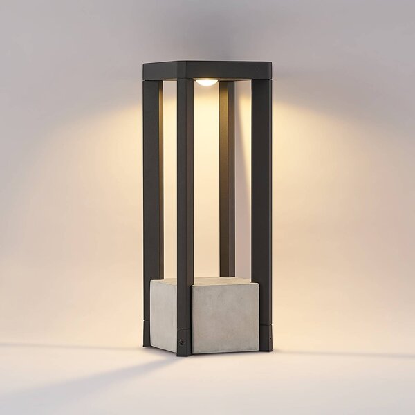 Lampa ogrodowa stojąca Kalisa Lucande, aluminiowy / szary / cynkowy, aluminium, nowoczesny