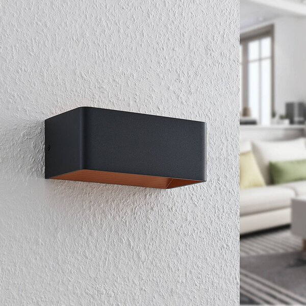 Kinkiet LED Karam Arcchio, czarny, salon / jadalnia, aluminium, nowoczesny