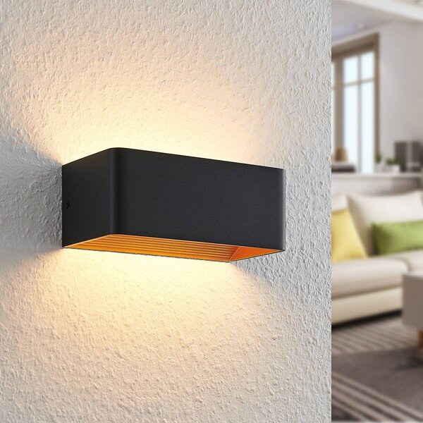 Kinkiet LED Karam Arcchio, czarny, salon / jadalnia, aluminium, nowoczesny