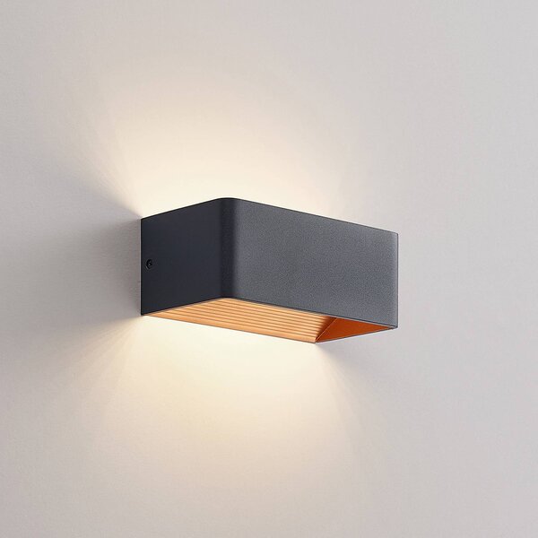 Kinkiet LED Karam Arcchio, czarny, salon / jadalnia, aluminium, nowoczesny