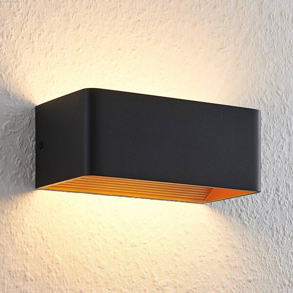 Kinkiet LED Karam Arcchio, czarny, salon / jadalnia, aluminium, nowoczesny