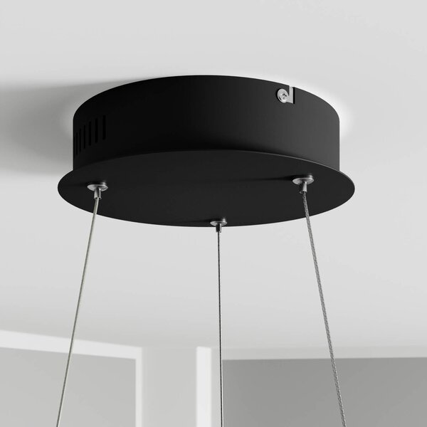 Lampa wisząca Davian Lindby, możliwość ściemniania, mosiężny / złoty, salon / jadalnia, aluminium, nowoczesny