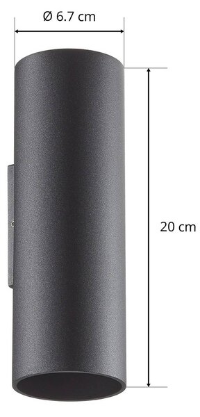 Wever & Ducré Lighting Kinkiet Ray mini, możliwość ściemniania, czarny, salon / jadalnia, aluminium, nowoczesny