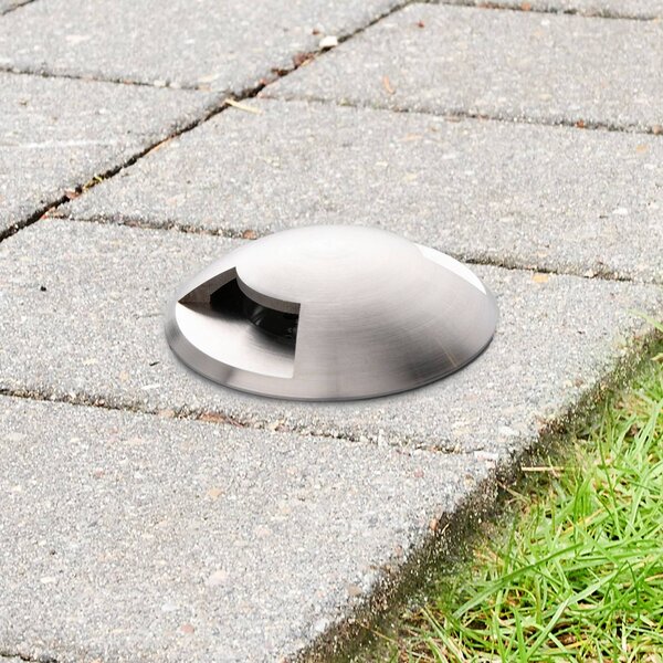 Oprawa wpuszczana podłogowa Lucande Helene, Ø 9 cm, aluminium, IP67 Helene Lucande, możliwość ściemniania, aluminiowy / szary / cynkowy, aluminium, nowoczesny