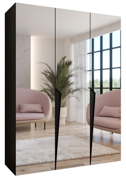 Szafa uchylna otwierana Piano 1 150 wys. 202 cm czarny + u. czarny