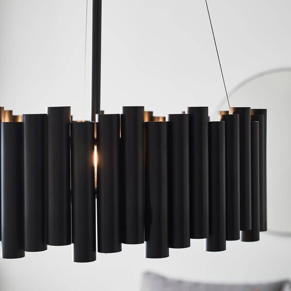 Markslöjd Lampa wisząca Level, możliwość ściemniania, czarny, salon / jadalnia, metal, nowoczesny