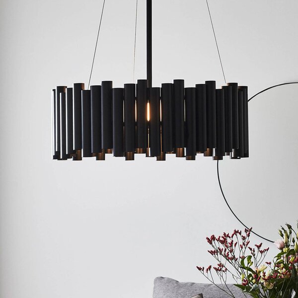Markslöjd Lampa wisząca Level, możliwość ściemniania, czarny, salon / jadalnia, metal, nowoczesny