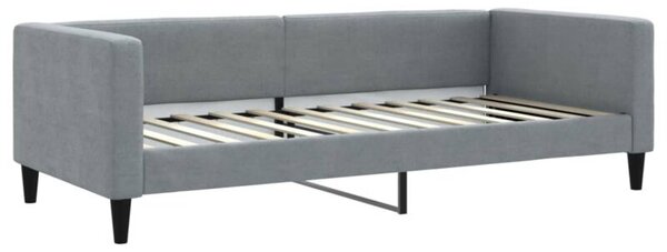 Sofa z funkcją spania, jasnoszara, 90x200 cm, obita tkaniną