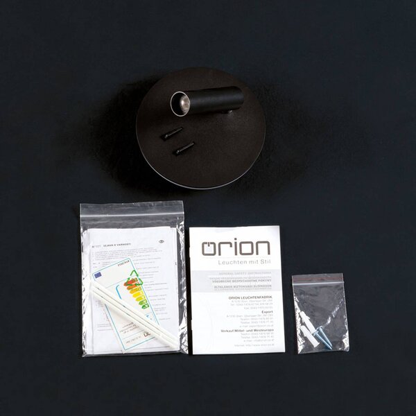 ORION Kinkiet LED Lenny, czarny, sypialnia, aluminium, nowoczesny