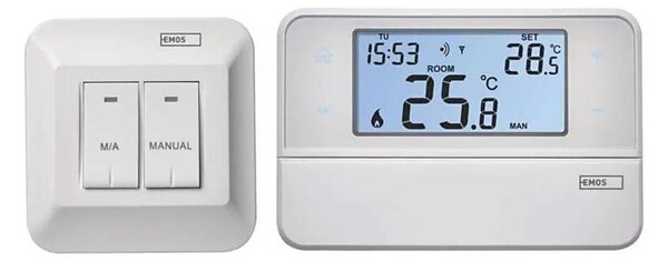 EMOS Programowalny termostat 230V + 2xAA EMS833