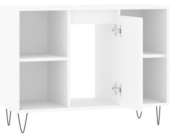 Szafka łazienkowa, biała, 80x33x60 cm, materiał drewnopochodny