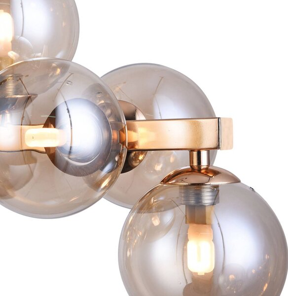 Maytoni Lampa wisząca szklana Dallas, możliwość ściemniania, mosiężny / złoty, salon / jadalnia, szkło, design