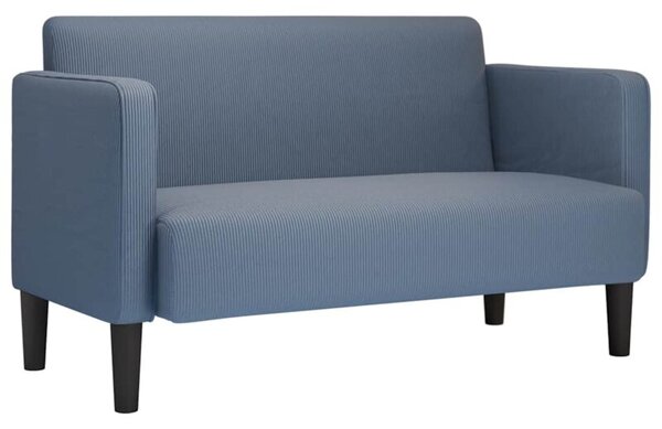 Sofa dwuosobowa niebieska 109 cm tkanina sztruksowa