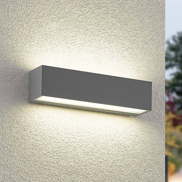 Kinkiet zewnętrzny LED Lengo Arcchio, aluminiowy / szary / cynkowy, aluminium, nowoczesny