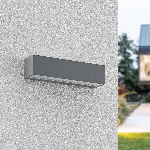 Kinkiet zewnętrzny LED Lengo Arcchio, aluminiowy / szary / cynkowy, aluminium, nowoczesny