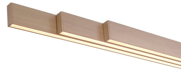 Paul Neuhaus Lampa wisząca Adriana, możliwość ściemniania, jasne drewno, salon / jadalnia, metal, nowoczesny