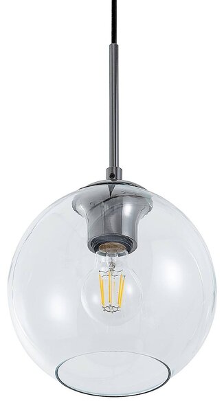 Lampa wisząca szklana Firano Lindby, możliwość ściemniania, aluminiowy / szary / cynkowy, salon / jadalnia, metal, nowoczesny