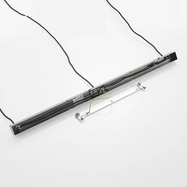 Lampa wisząca szklana Firano Lindby, możliwość ściemniania, aluminiowy / szary / cynkowy, salon / jadalnia, metal, nowoczesny