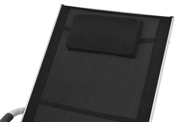 Czarny ergonomiczny leżak ogrodowy N6-M65